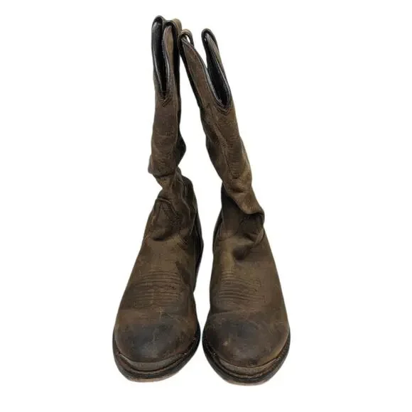 Durango Women's Shoes Tan 11" Slouch Boots Leather Cowgirl RD542 Size 7